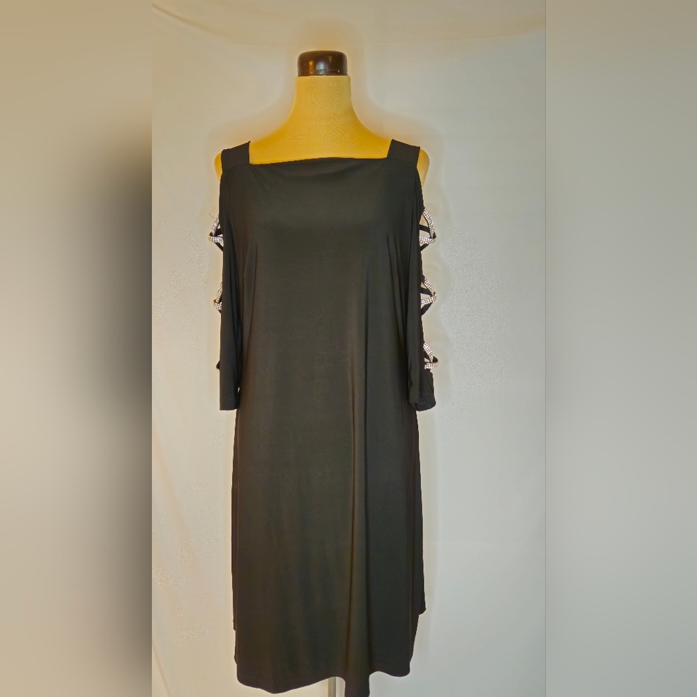 MSK Elegant Black Cold Shoulder Dress - L
